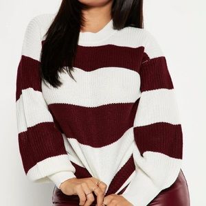 Burgundy Striped Sweater